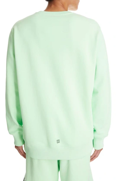 Shop Givenchy Slim Fit Cotton Crewneck Sweatshirt In Mint Green