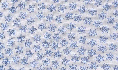 David Donahue Starfish Print Short Sleeve Linen & Cotton Button-up Shirt In Multi