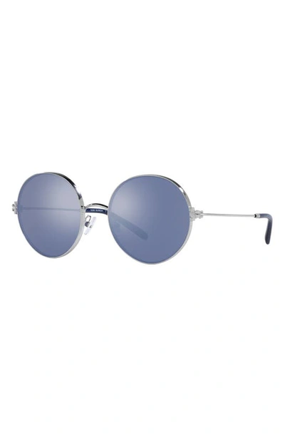 Shop Tory Burch 54mm Round Sunglasses In Silver