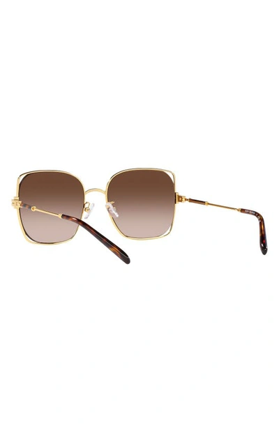 Shop Tory Burch 55mm Square Sunglasses In Gold