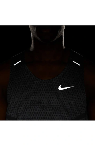 Shop Nike Dri-fit Adv Techknit Ultra Running Tank In Smoke Grey/ Grey Fog