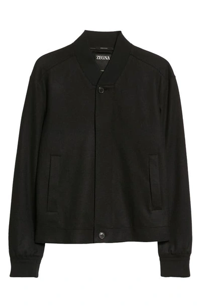 Shop Zegna Water Repellent Elements Oasi Cashmere Bomber Jacket In Black