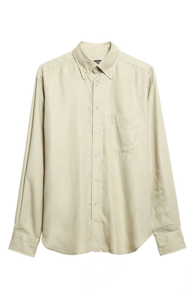 Shop Tom Ford Fluid Fit Lyocell Button-down Shirt In Wicker