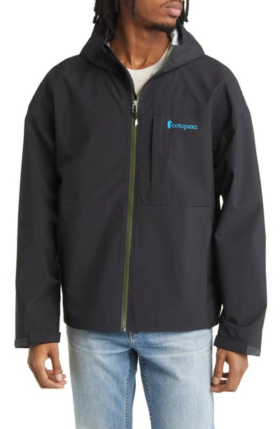 Cotopaxi Cielo Water Repellent Hooded Rain Jacket In All Black