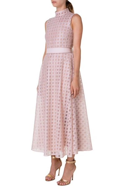 Shop Akris Square Embroidered Silk Tulle Dress In Lily