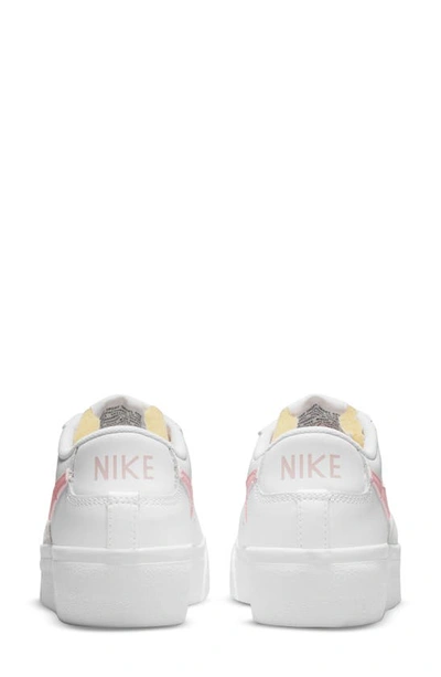 Shop Nike Blazer Low Platform Sneaker In White/ Pink Glaze/ White