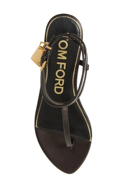 Shop Tom Ford Padlock Ankle Strap Sandal In Black