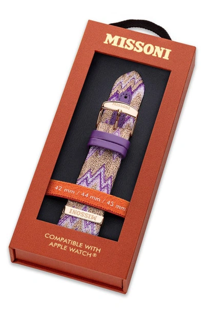 Shop Missoni Zigzag 24mm Textile Apple Watch® Watchband In Multi Purple