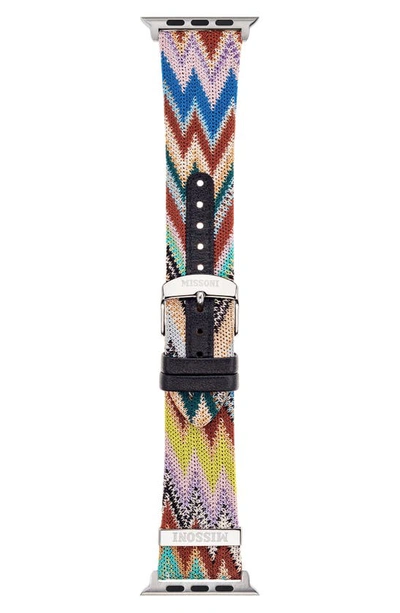 Shop Missoni Zigzag 24mm Textile Apple Watch® Watchband In Multi Red