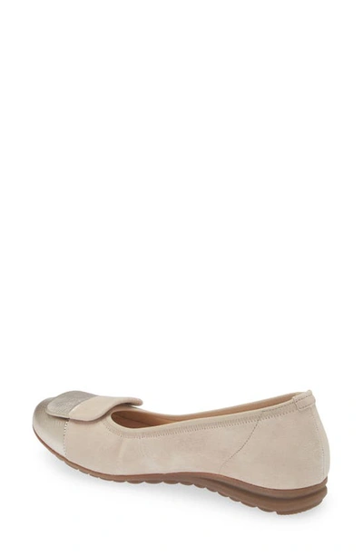 Gabor Metallic Ballet Flat In Beige