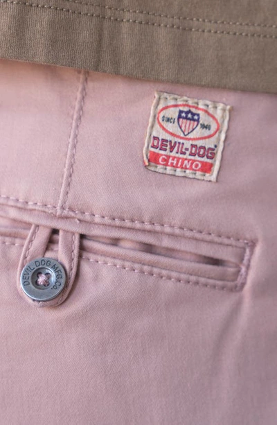 Devil-dog Dungarees 9-inch Performance Stretch Chino Shorts In Dusty Mauve