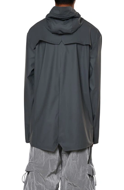 Shop Rains Lightweight Hooded Waterproof Rain Jacket In Slate
