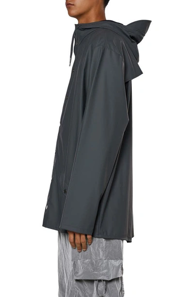 Shop Rains Lightweight Hooded Waterproof Rain Jacket In Slate