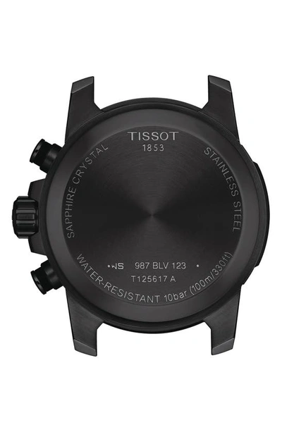 Shop Tissot Supersport Leather Strap Chronograph Watch, 45.5mm In Black