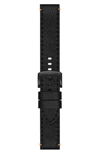 Tissot Men's Swiss Chronograph Supersport Black Leather Strap Watch 46mm In Black