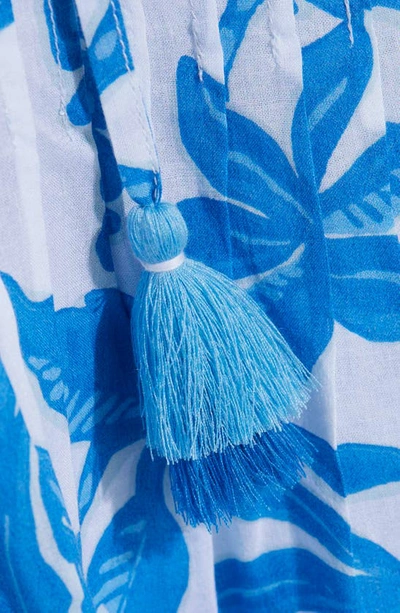 Vineyard Vines Dumore Floral Pintuck Popover Blouse In Cay Floral-hull Blue