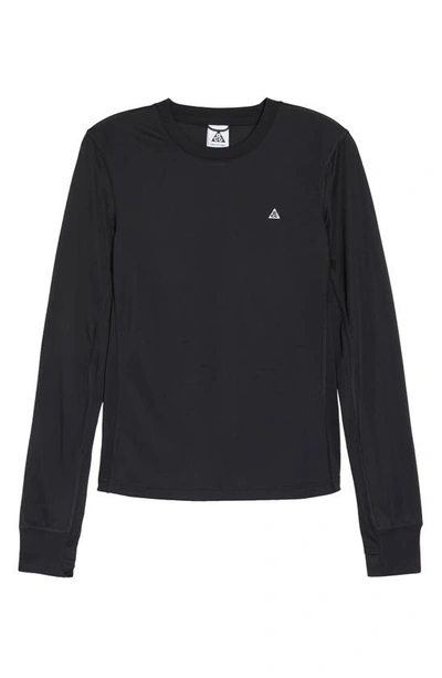 Shop Nike All Conditions Gear Crewneck Running Top In Black/ Black/ Summit White