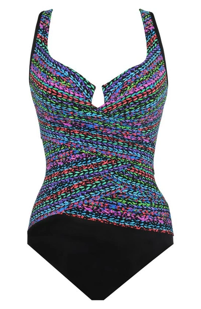 Miraclesuit Stitch It Lyrd Escape One-piece Swimsuit In Blue