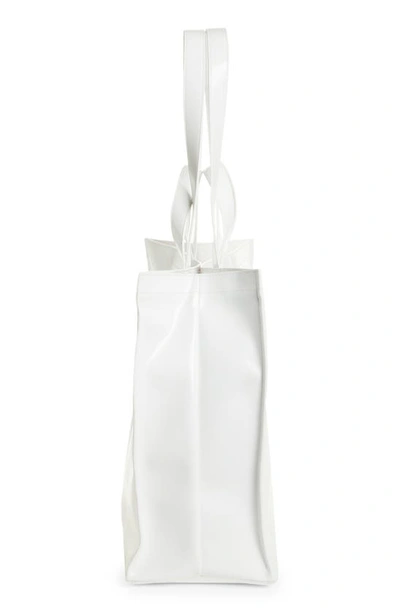 Shop Acne Studios Logo Embossed Faux Leather East/west Tote In White