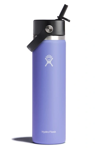 Shop Hydro Flask 24-ounce Wide Mouth Water Bottle With Straw Lid In Lupine
