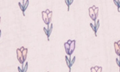 Shop Little Me Tulips Head Wrap, Top & Bubble Shorts Set In Lavender