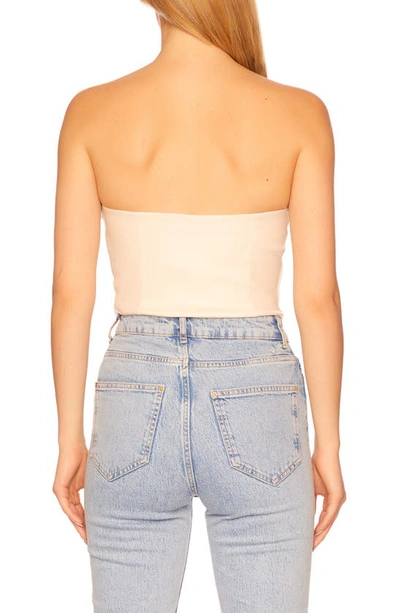 Shop Susana Monaco Faux Leather Tube Top In Blanched Almond