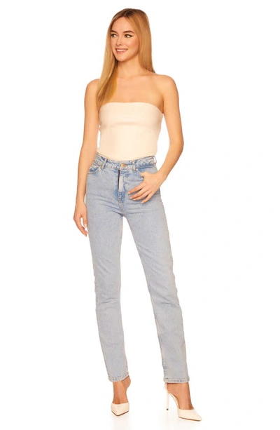Susana Monaco Faux Leather Tube Top In Blanched Almond