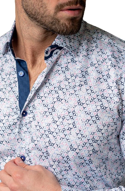 Maceoo Fibonacci Mercedes Pink Contemporary Fit Button-up Shirt In Pink