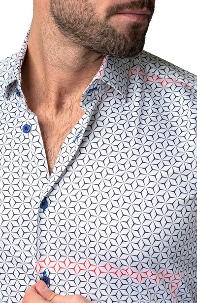 Maceoo Fibonacci Brackets Cotton Button-up Shirt In White