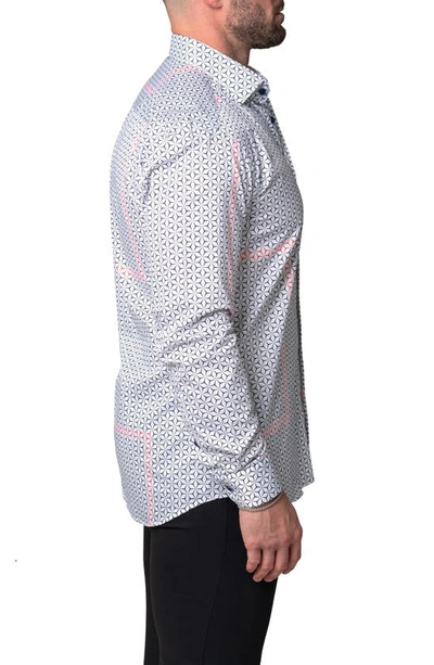 Maceoo Fibonacci Brackets Cotton Button-up Shirt In White