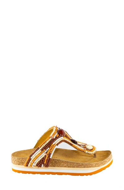 Shop Band Of The Free Orion Beaded Platform Sandal In Tan Combo