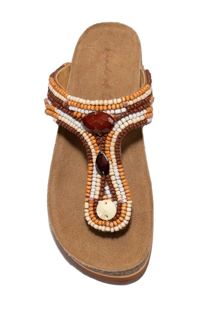 Shop Band Of The Free Orion Beaded Platform Sandal In Tan Combo