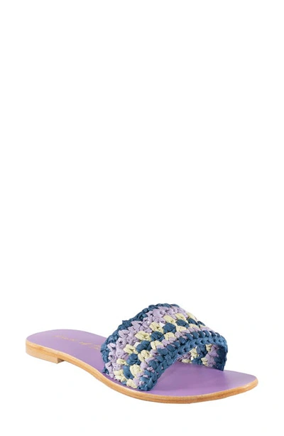 Shop Band Of The Free Virgo Crochet Slide Sandal In Lilac Combo