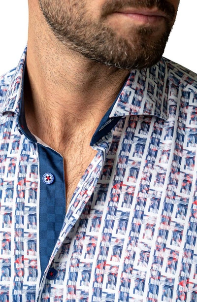 Shop Maceoo Einstein Spif Blue Button-up Shirt
