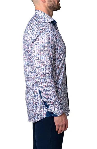 Shop Maceoo Einstein Spif Blue Button-up Shirt