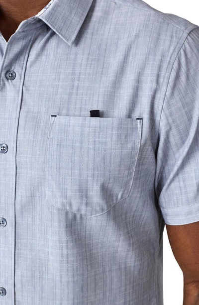 Shop 7 Diamonds Vista Stretch Short Sleeve Button-up Shirt In Light Grey