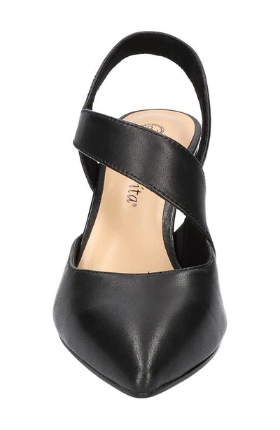 Shop Bella Vita Arabella Slingback Pointed Toe Pump In Black Leather