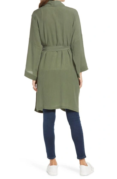 Emilia George Maternity Robe & Face Mask Set In Olive Green