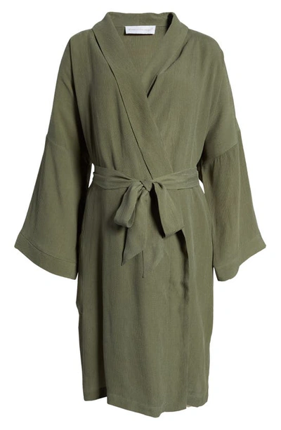 Shop Emilia George Maternity Robe & Face Mask Set In Olive Green