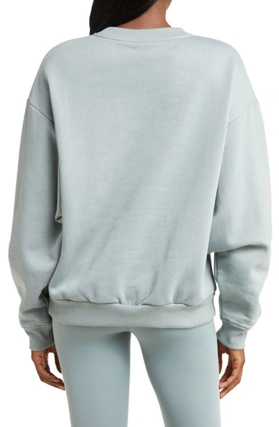 Shop Alo Yoga Accolade Crewneck Cotton Blend Sweatshirt In Cosmic Grey