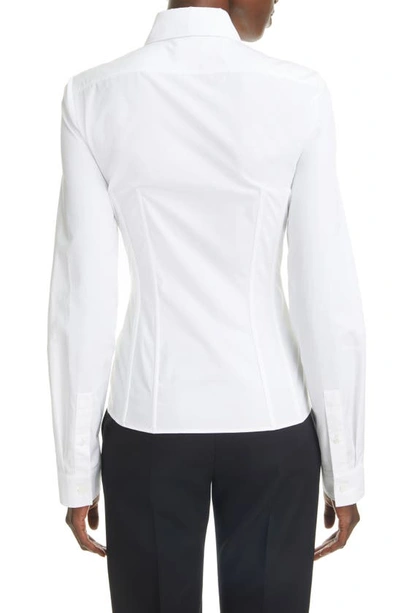 Shop Givenchy Tailored Organic Cotton Poplin Button-up Shirt In White