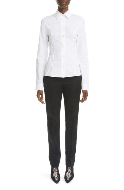 Shop Givenchy Tailored Organic Cotton Poplin Button-up Shirt In White