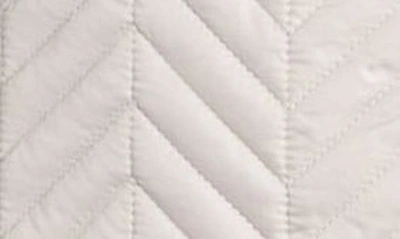 Shop Via Spiga Herringbone Quilted Water Resistant Hooded Jacket In Oyster