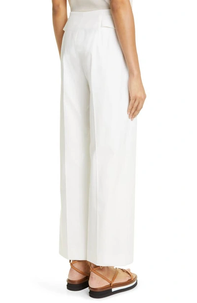 Max Mara Albore Stretch Cotton Crop Flare Trousers In White