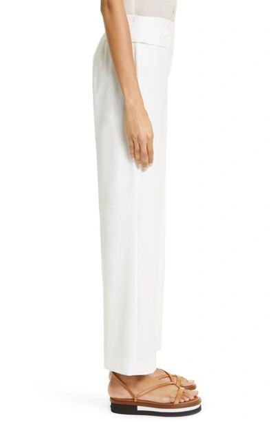 Max Mara Albore Stretch Cotton Crop Flare Trousers In White