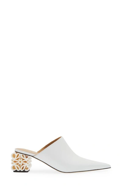Shop Loewe Anagram Heel Mule In White