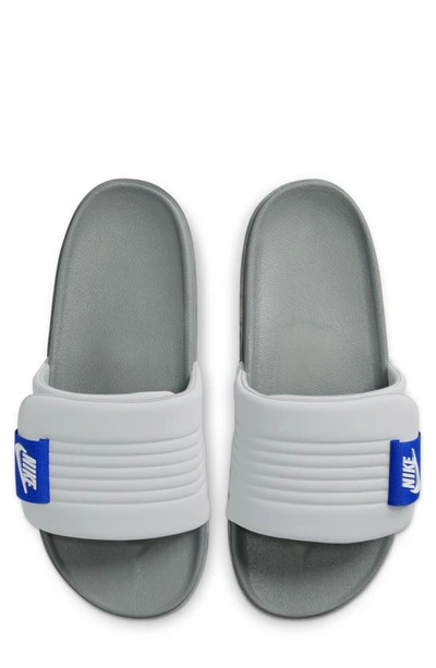 Shop Nike Offcourt Slide Sandal In Wolf Grey/ White/ Game Royal