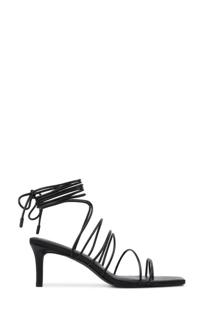Black Suede Studio Navi Strappy Ankle-wrap Sandals In Black Buffed Nappa