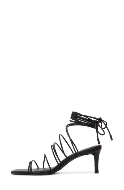 Black Suede Studio Navi Strappy Ankle-wrap Sandals In Black Buffed Nappa