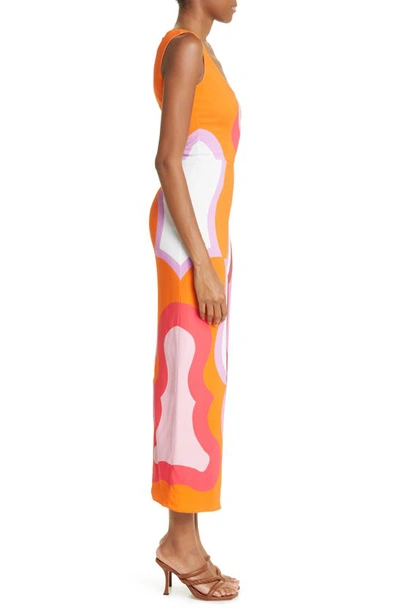 Shop Etro Colorblock Scoop Neck Sheath Dress In Orange